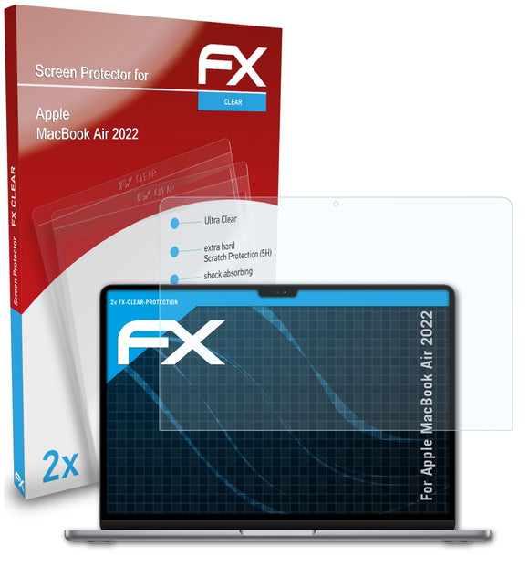 atFoliX FX-Clear Schutzfolie für Apple MacBook Air (2022)