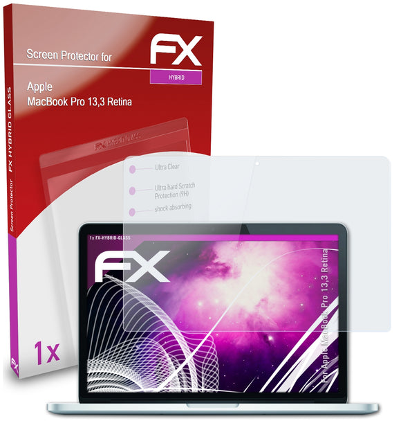 atFoliX FX-Hybrid-Glass Panzerglasfolie für Apple MacBook Pro 13,3 Retina