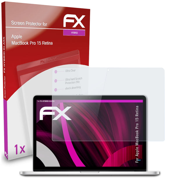 atFoliX FX-Hybrid-Glass Panzerglasfolie für Apple MacBook Pro 15 Retina