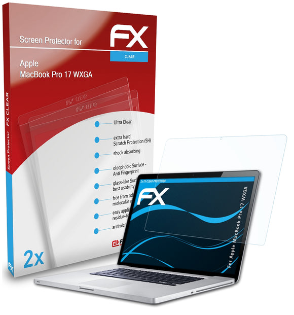 atFoliX FX-Clear Schutzfolie für Apple MacBook Pro 17 WXGA