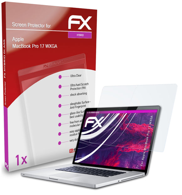 atFoliX FX-Hybrid-Glass Panzerglasfolie für Apple MacBook Pro 17 WXGA
