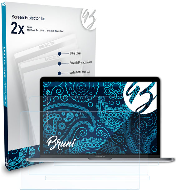 Bruni Basics-Clear Displayschutzfolie für Apple MacBook Pro 2016 13 inch (incl. Touch Bar)