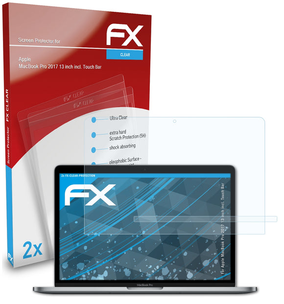 atFoliX FX-Clear Schutzfolie für Apple MacBook Pro 2017 13 inch (incl. Touch Bar)