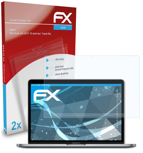 atFoliX FX-Clear Schutzfolie für Apple MacBook Pro 2017 15 inch (incl. Touch Bar)