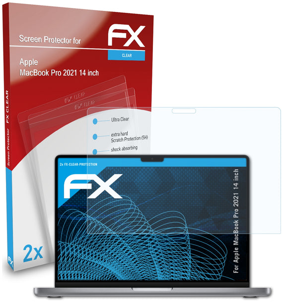 atFoliX FX-Clear Schutzfolie für Apple MacBook Pro 2021 (14 inch)