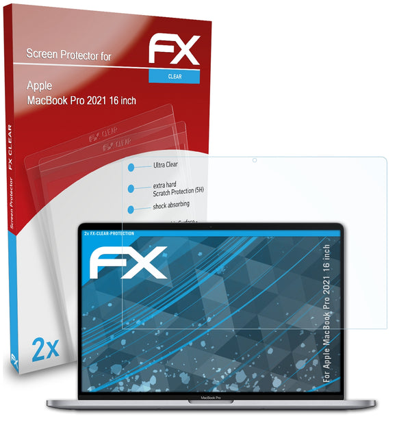 atFoliX FX-Clear Schutzfolie für Apple MacBook Pro 2021 (16 inch)