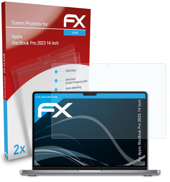 atFoliX FX-Clear Schutzfolie für Apple MacBook Pro 2023 (14 Inch)