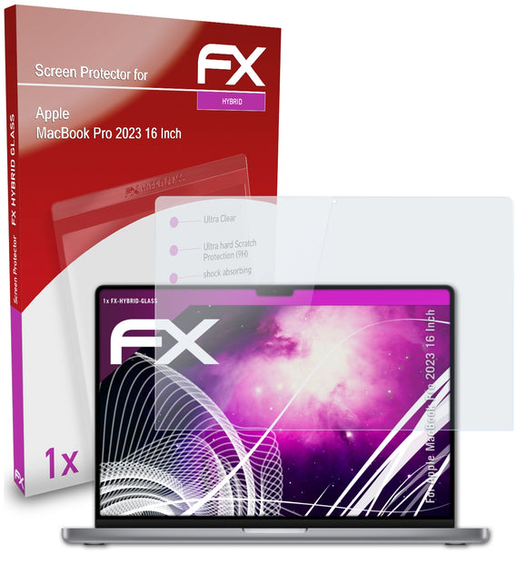 atFoliX FX-Hybrid-Glass Panzerglasfolie für Apple MacBook Pro 2023 (16 Inch)