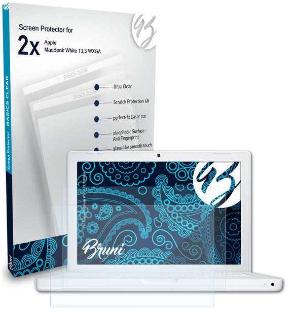 Bruni Basics-Clear Displayschutzfolie für Apple MacBook White 13,3 WXGA