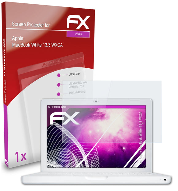 atFoliX FX-Hybrid-Glass Panzerglasfolie für Apple MacBook White 13,3 WXGA