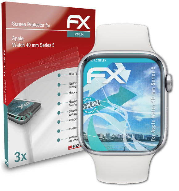 atFoliX FX-ActiFleX Displayschutzfolie für Apple Watch 40 mm (Series 5)