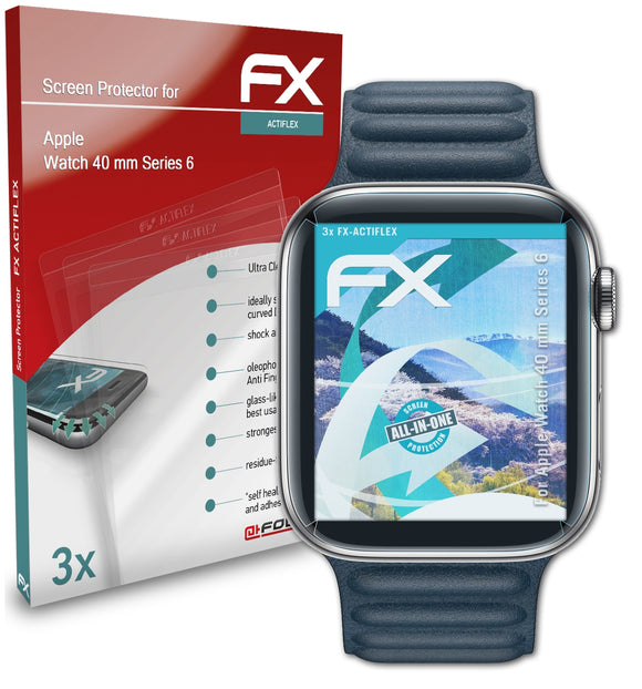 atFoliX FX-ActiFleX Displayschutzfolie für Apple Watch 40 mm (Series 6)