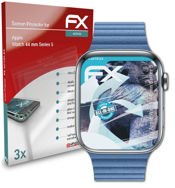 atFoliX FX-ActiFleX Displayschutzfolie für Apple Watch 44 mm (Series 5)