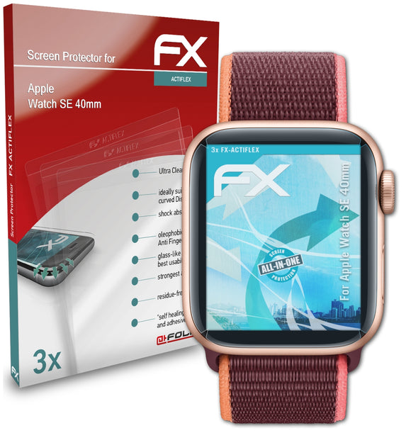 atFoliX FX-ActiFleX Displayschutzfolie für Apple Watch SE (40mm)