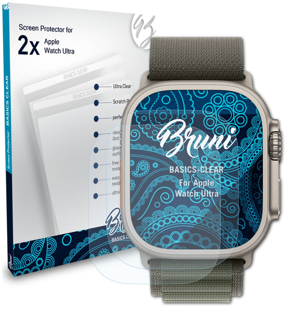 Bruni Basics-Clear Displayschutzfolie für Apple Watch Ultra