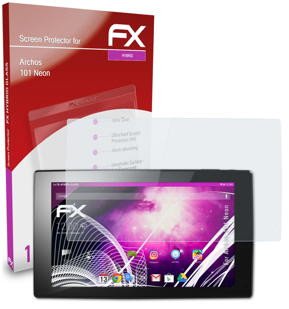 atFoliX FX-Hybrid-Glass Panzerglasfolie für Archos 101 Neon