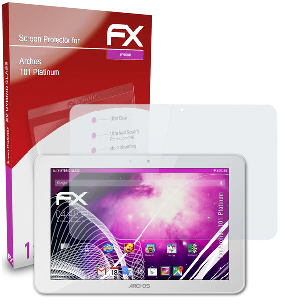 atFoliX FX-Hybrid-Glass Panzerglasfolie für Archos 101 Platinum