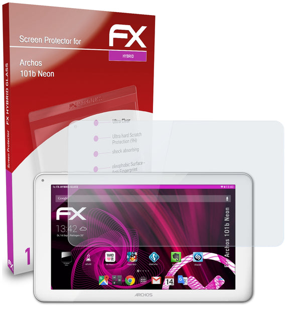 atFoliX FX-Hybrid-Glass Panzerglasfolie für Archos 101b Neon