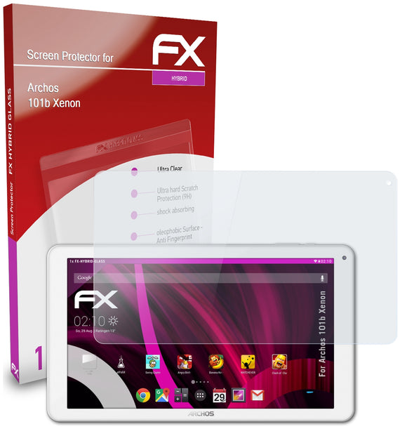 atFoliX FX-Hybrid-Glass Panzerglasfolie für Archos 101b Xenon