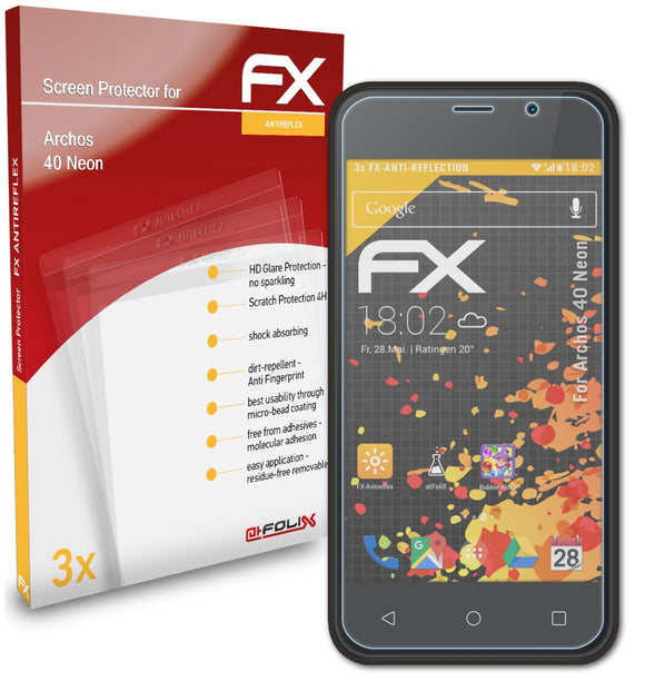 atFoliX FX-Antireflex Displayschutzfolie für Archos 40 Neon