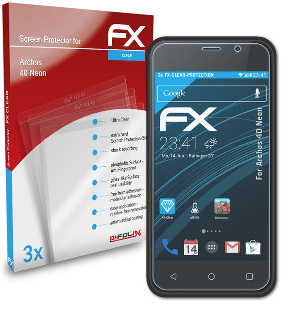atFoliX FX-Clear Schutzfolie für Archos 40 Neon