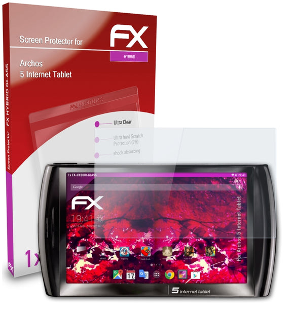 atFoliX FX-Hybrid-Glass Panzerglasfolie für Archos 5 Internet Tablet