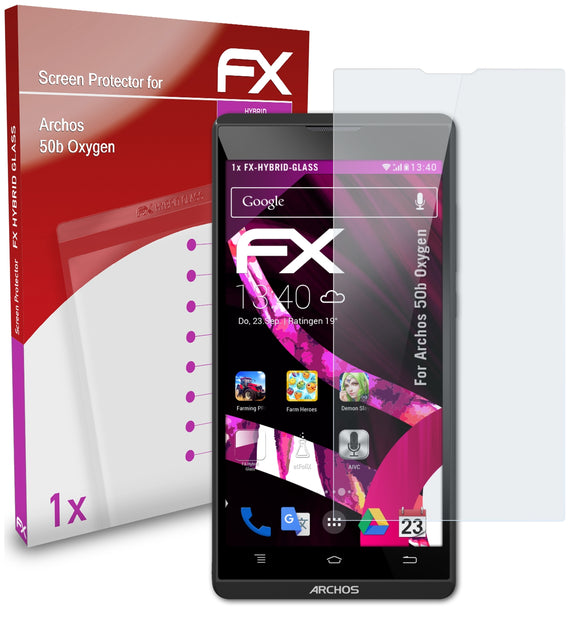 atFoliX FX-Hybrid-Glass Panzerglasfolie für Archos 50b Oxygen