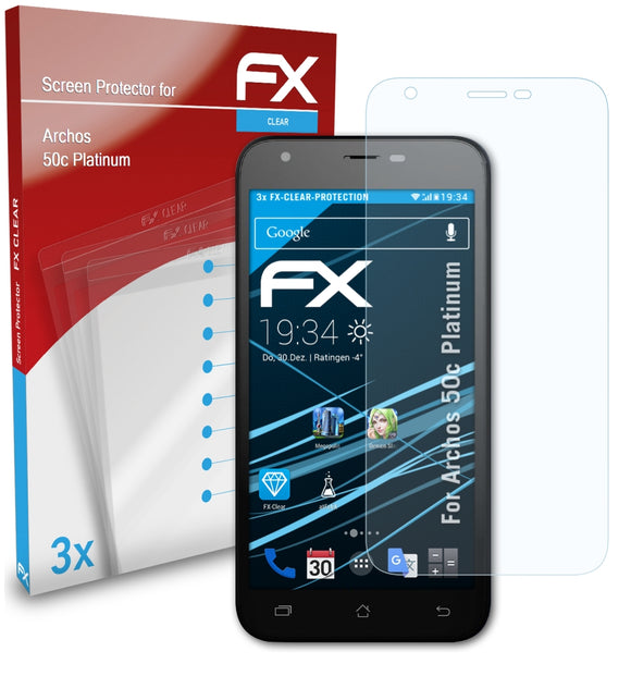 atFoliX FX-Clear Schutzfolie für Archos 50c Platinum
