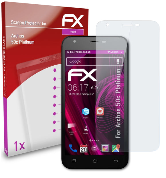 atFoliX FX-Hybrid-Glass Panzerglasfolie für Archos 50c Platinum