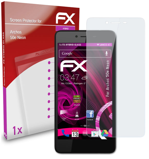 atFoliX FX-Hybrid-Glass Panzerglasfolie für Archos 50e Neon