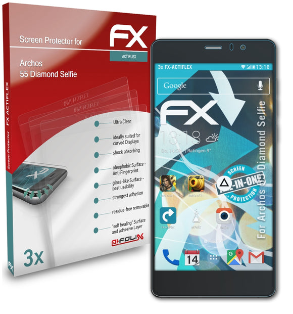 atFoliX FX-ActiFleX Displayschutzfolie für Archos 55 Diamond Selfie