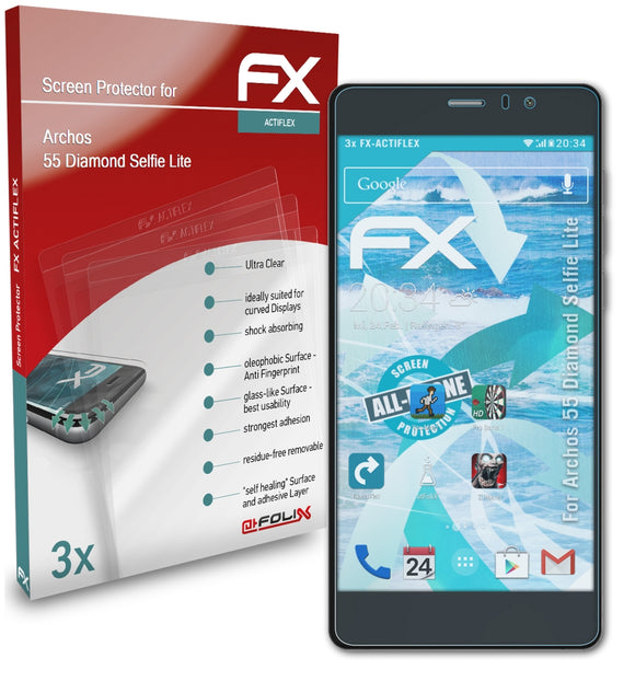 atFoliX FX-ActiFleX Displayschutzfolie für Archos 55 Diamond Selfie Lite