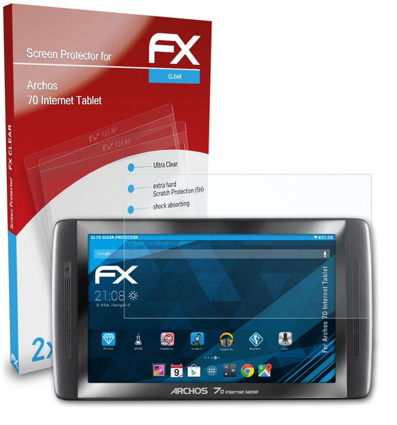atFoliX FX-Clear Schutzfolie für Archos 70 Internet Tablet