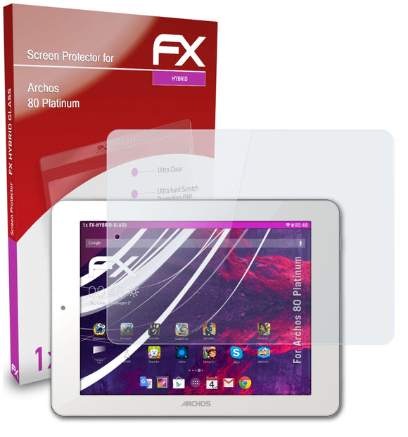 atFoliX FX-Hybrid-Glass Panzerglasfolie für Archos 80 Platinum