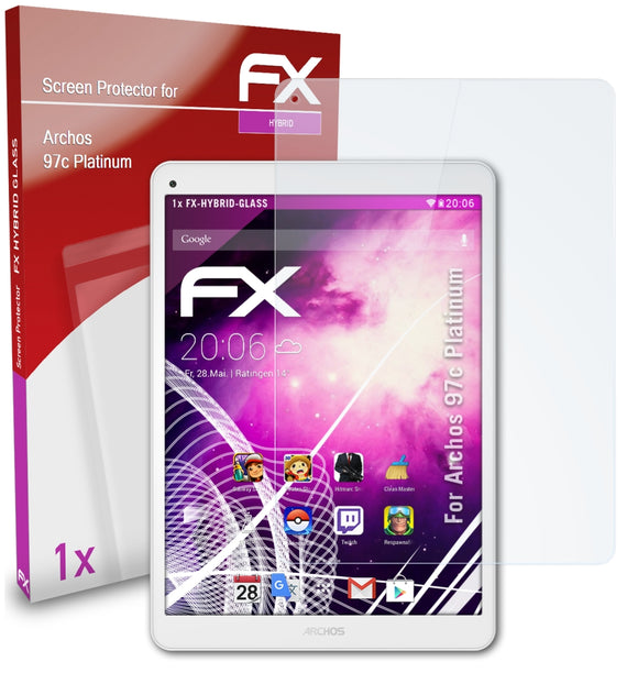 atFoliX FX-Hybrid-Glass Panzerglasfolie für Archos 97c Platinum