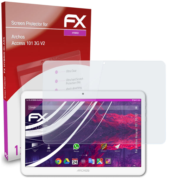 atFoliX FX-Hybrid-Glass Panzerglasfolie für Archos Access 101 3G V2