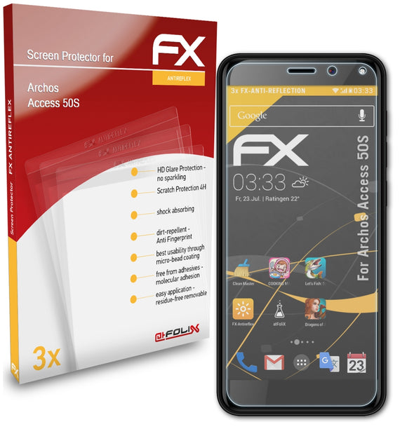 atFoliX FX-Antireflex Displayschutzfolie für Archos Access 50S