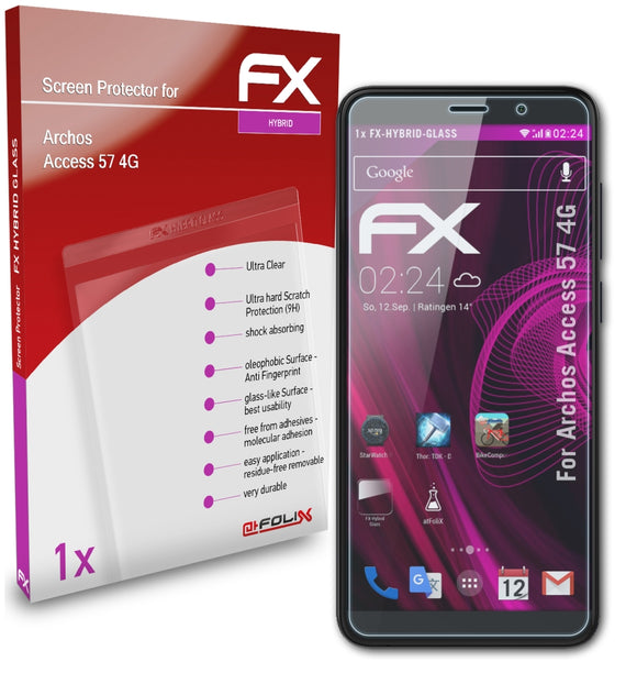 atFoliX FX-Hybrid-Glass Panzerglasfolie für Archos Access 57 4G