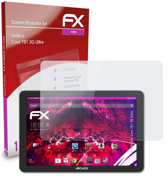 atFoliX FX-Hybrid-Glass Panzerglasfolie für Archos Core 101 3G Ultra