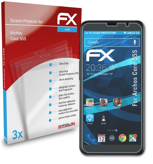 atFoliX FX-Clear Schutzfolie für Archos Core 55S