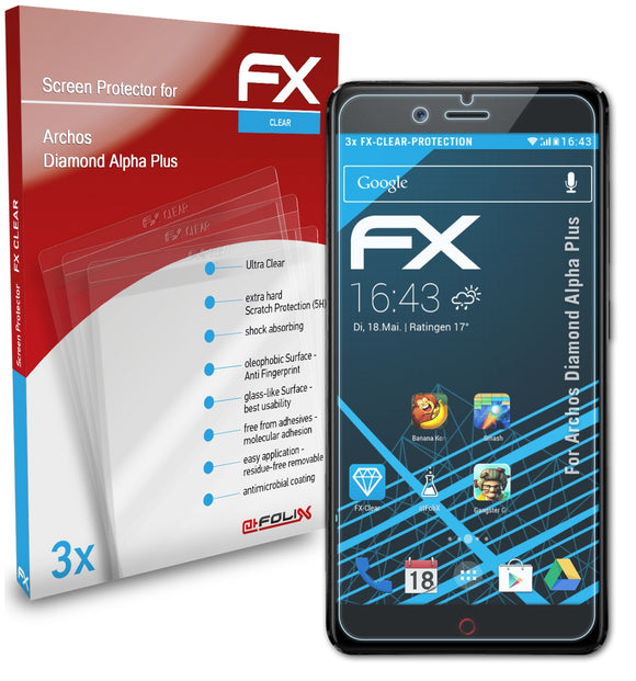 atFoliX FX-Clear Schutzfolie für Archos Diamond Alpha Plus