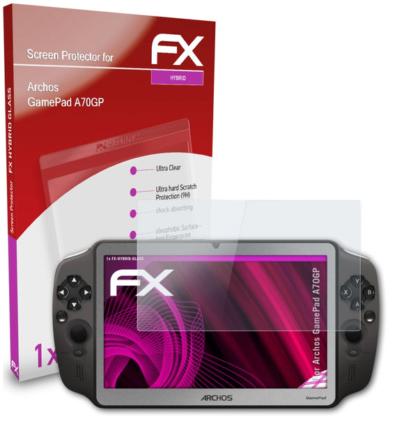 atFoliX FX-Hybrid-Glass Panzerglasfolie für Archos GamePad (A70GP)