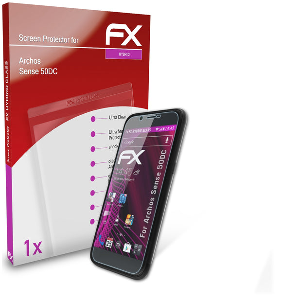 atFoliX FX-Hybrid-Glass Panzerglasfolie für Archos Sense 50DC