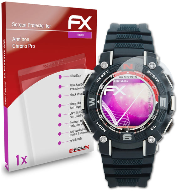 atFoliX FX-Hybrid-Glass Panzerglasfolie für Armitron Chrono Pro