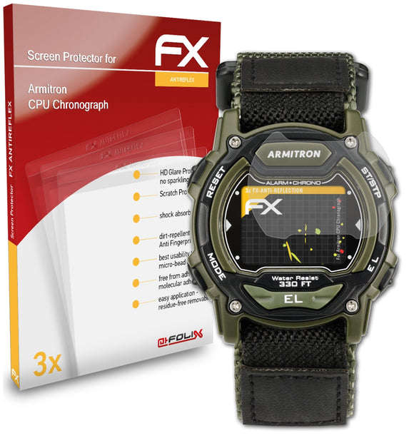 atFoliX FX-Antireflex Displayschutzfolie für Armitron CPU Chronograph
