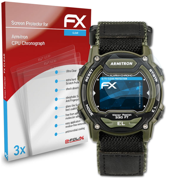 atFoliX FX-Clear Schutzfolie für Armitron CPU Chronograph