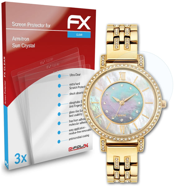 atFoliX FX-Clear Schutzfolie für Armitron Sun Crystal