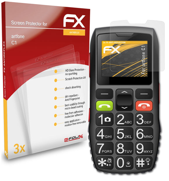 atFoliX FX-Antireflex Displayschutzfolie für artfone C1