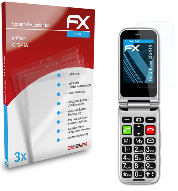 atFoliX FX-Clear Schutzfolie für artfone CF241A