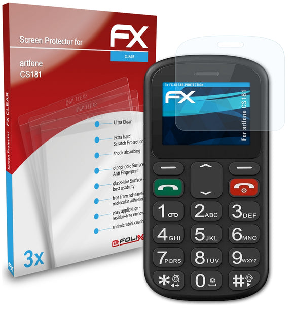 atFoliX FX-Clear Schutzfolie für artfone CS181